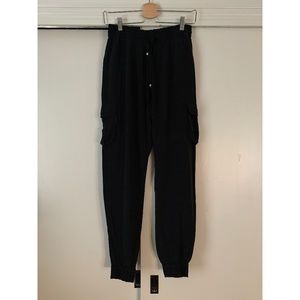 Gypsy 05 Silk Cargo Jogger Pants, black